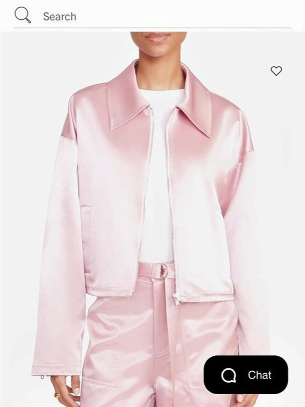 STAUD Lennox Satin Jacket Pink Satin Jacket New